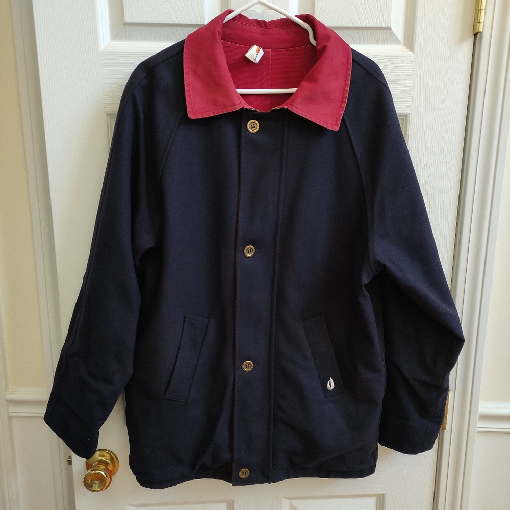 Michel Beaudoin Wool Blend Coat Navy XS Run big